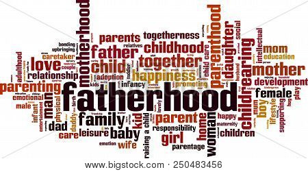 Fatherhood Word Cloud Concept. Vector Illustration On White