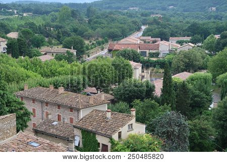 Photography Showing A The Village Of Grignan And Its Surrounding Area. The Photography Was Taken Fro