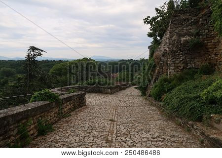 Grignan, France - July 16, 2018: Photography Showing Some Street And Buildings. The Photography Was 