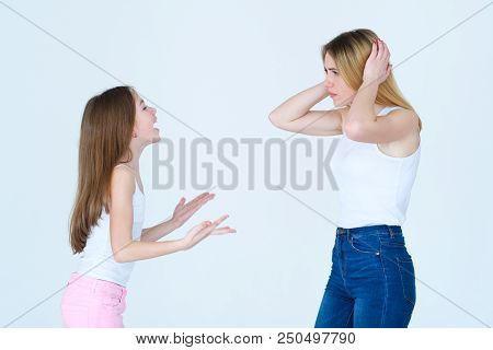 Child Tantrum And Bad Behavior. Parenting Difficulties When Raising A Child. Family Problems. Little