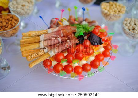 Wedding Appetizer With Hearts Toothpicks