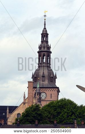 Oslo Cathedral or The Domkirken church, main church for Church of Norway. June 17,2018. Oslo,Norway