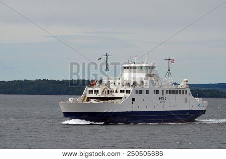 The Ferry from Horten to Moss connects Ostfold and Vestfold in Norway.June 22,2018. Moss,Norway