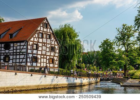 Bydgoszcz, Poland, May 31, 2018: Architecture Of Bydgoszcz City At Brda River In Poland, Poland