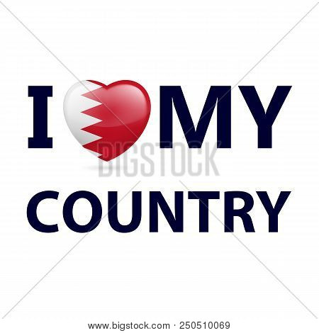 Heart With Bahraini Flag Colors. I Love My Country - Bahrain