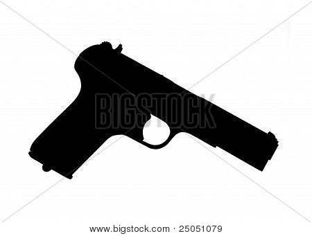 Silhuet af en pistol