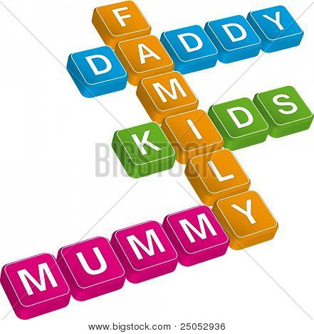 família palavras cruzadas (vetoriais editáveis)