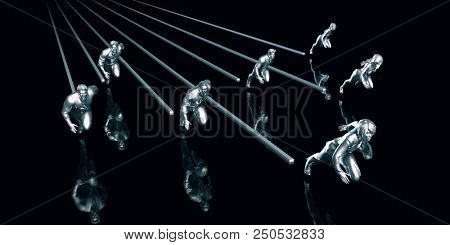 Leading the Way or Pack as a Front Runner in First Place 3D Render