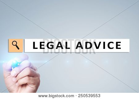 Legal Advice Ext On Virtual Screen. Consulting. Attorney At Law. Lawyer, Business And Finance Concep