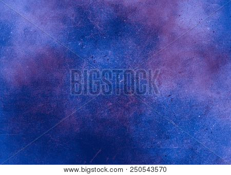 Blue Abstract Textured Background To The Point With Spots Of Paint. Blank Background Design Banner.