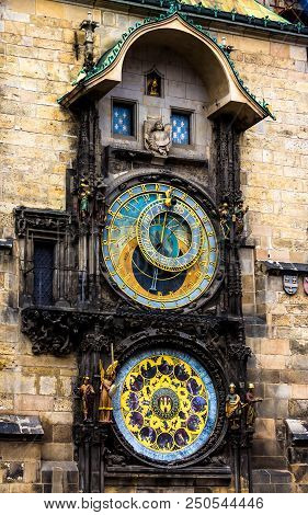 Prague Chimes Or Eagle Clock (czech Prazsky Orloj, Also Czech Staromestsky Orloj) .the Medieval Cloc