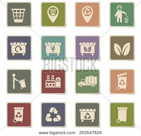 Garbage Vector Icons For Web And User Interface Design