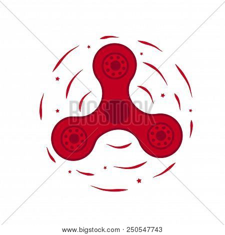 Rotating Red Spinnertoy On A White, Raster Illustration
