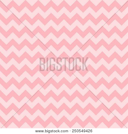 Seamless Chevron Pattern, Pink Color, Raster Illustration