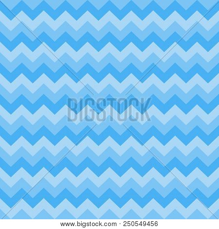 Seamless Chevron Pattern Three Blue Colors, Raster Illustration