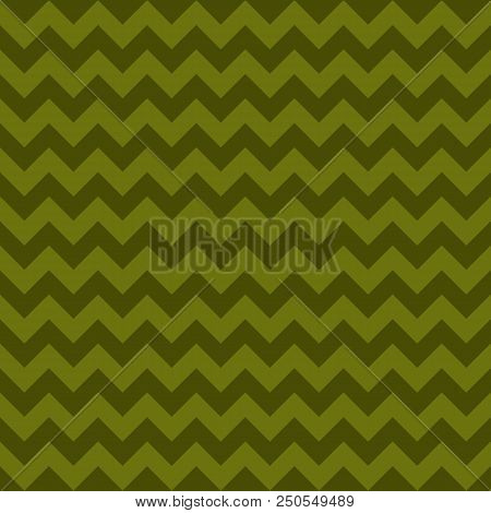 Seamless Chevron Pattern, Green Khaki Colors, Raster Illustration