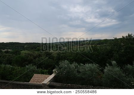 Photography Showing A The Village Of Grignan And Its Surrounding Area. The Photography Was Taken Fro