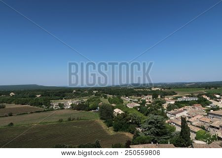 Photography Showing A The Village Of Grignan And Its Surrounding Area. The Photography Was Taken Fro