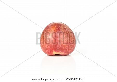 One Whole Fresh Pluot Interspecific Plums Variety Isolated On White