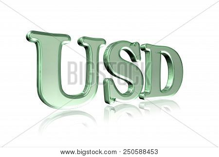 Usd Dollar Lettering  - 3d Metallic Word Illustration