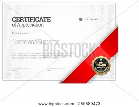 Certificate Template. Diploma Of Modern Design Or Gift Certificate. Vector Illustration.