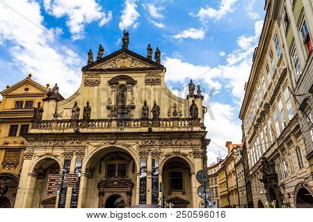 Prague, Czech Republic -july 23,2017: St. Salvator Church Is One Of Two Churches In The Klementinum,