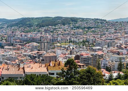 Vigo, Spain - May 20, 2017: Aerial View Of The Important Commercial And Fishing Port Of Vigo City In