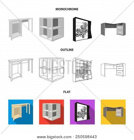 Dressing Table, Corner Shelves, Computer Desk, Wardrobe With Glass. Bedroom Furniture Set Collection