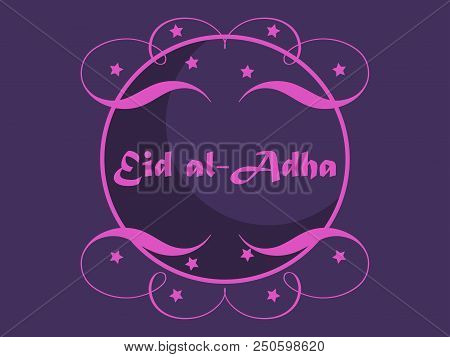 Eid Al-adha.  Kurban Bajram Muslim Festival Of Sacrifice. Ramadan Kareem. Holiday Greeting Card. Vec