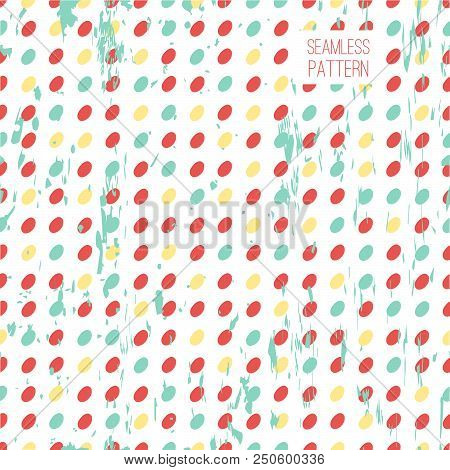 Geometric Colorful Seamless Pattern. Trendy Shabby Background.