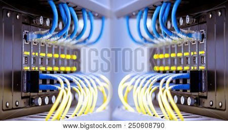 Fiber Optic Connecting On Core Network Swtich