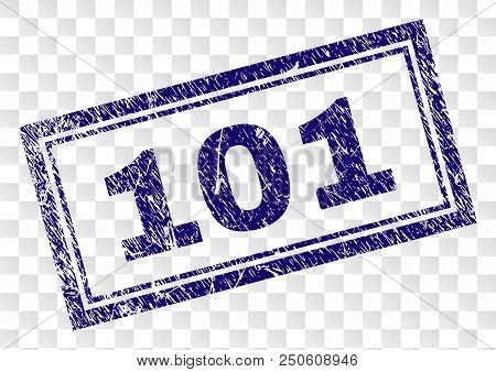 101 Stamp Seal Watermark With Rubber Print Style And Double Framed Rectangle Shape. Stamp Is Placed 