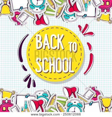 Back To School Background With Elements Cards Decal