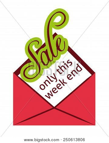 Sale Only This Week End Label, Flat Vector Illustration For Graphic And Web Design