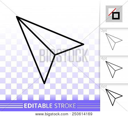 Mouse Cursor Thin Line Icon. Outline Web Sign Of Arrow. Click Linear Pictogram With Different Stroke