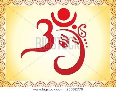 Ganesha Based Om Text Artistic Template