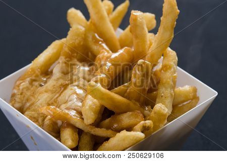 Close Up Shot Of Golden French Fries