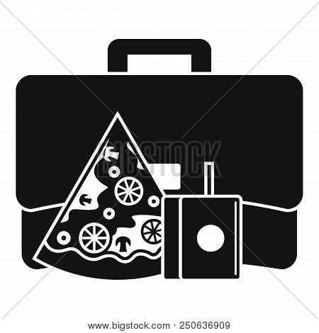 Pizza Lunch Bag Icon. Simple Illustration Of Pizza Lunch Bag Vector Icon For Web Design Isolated On 