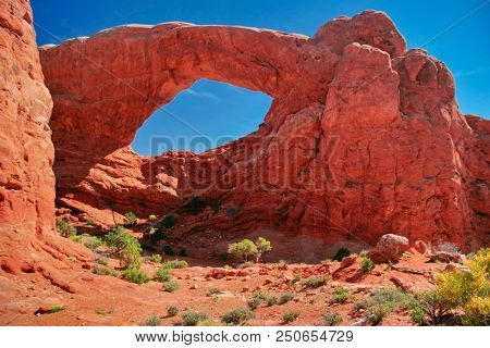 Beautiful arch rock formations in Arches National Park, Utah, USA