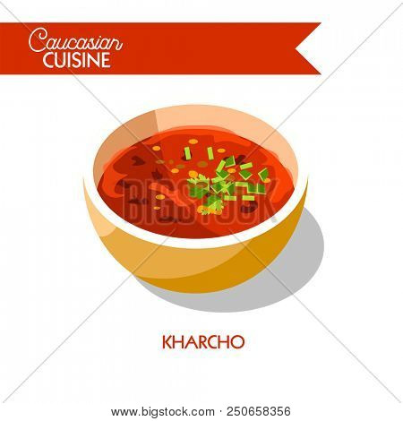 Kharcho soup Caucasian Georgian cuisine  flat icon