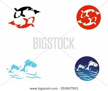 Koi Fish Logo And Symbols Vector Template