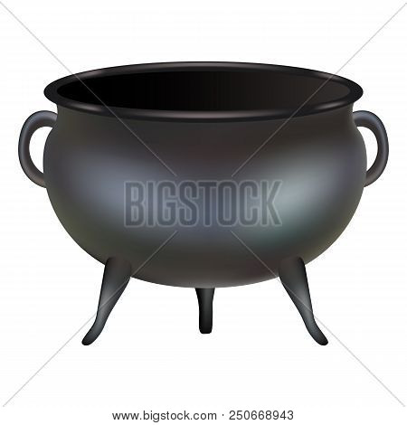 New Cauldron Mockup. Realistic Illustration Of New Cauldron Vector Mockup For Web Design Isolated On