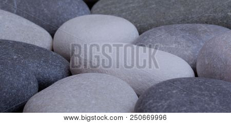 Even Layer Of White And Gray Pebble