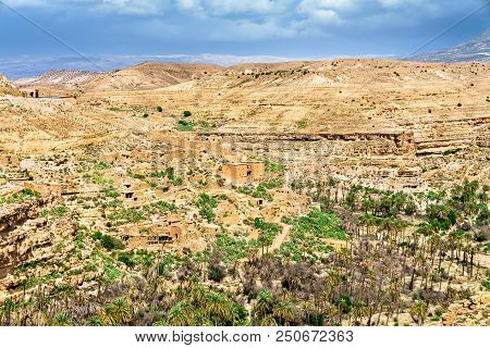 Panorama Of Ghoufi Canyon In Algeria, North Africa