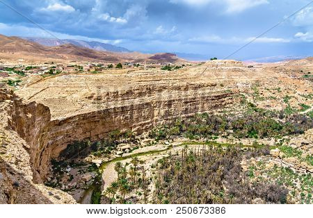 Panorama Of Ghoufi Canyon In Algeria, North Africa
