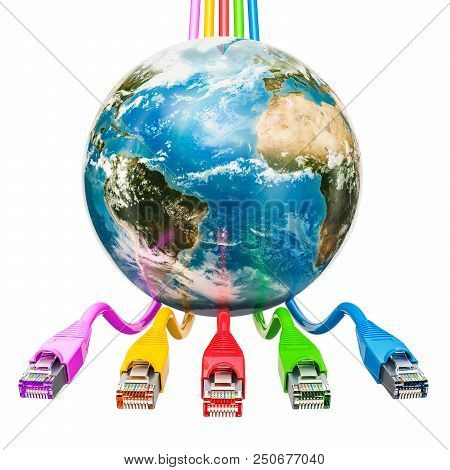 Global Internet Connection Concept. 3d Rendering Isolated On White Background