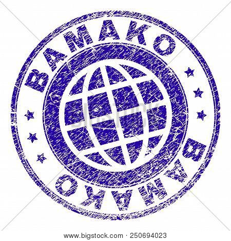 Bamako Stamp Imprint With Grunge Effect. Blue Vector Rubber Seal Imprint Of Bamako Caption With Grun