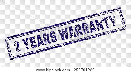 2 Years Warranty Stamp Seal Print With Rubber Print Style And Double Framed Rectangle Shape. Stamp I