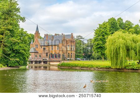 Bazel,belgium - May 18,2018 - View At The Wissekerke Castle In Bazel. Bazel Is A Village In Belgium,