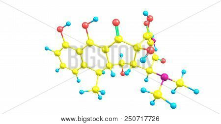 Doxycycline Molecular Structure Isolated On White